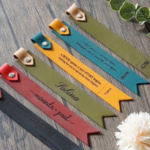Personalized leather bookmark - leather,