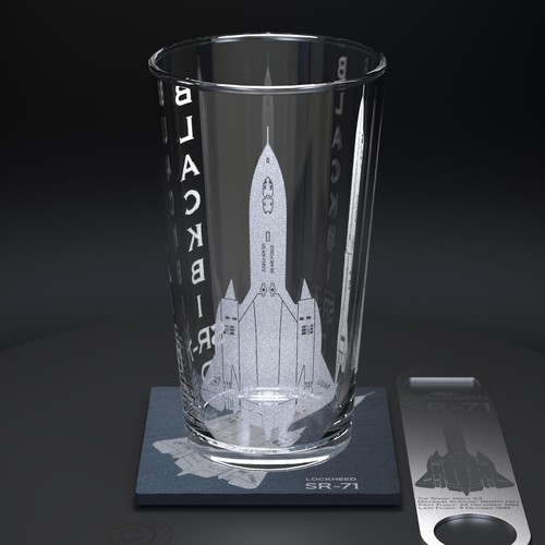 Blackbird engraved pint - blackbird,