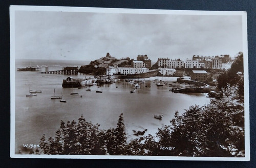 Tenby wales vintage postcard - tenby,,