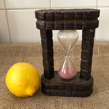 vintage 1970's large Spanish rustic wood egg timer 3 minutes