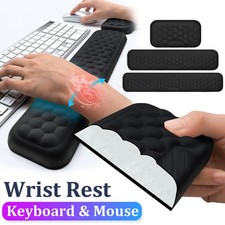 Keyboard Wrist Rest Pad Mouse Gel Wrist Rest Support Cushion Memory Foam Set UK