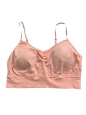 New Ladies Pink Bralette With Adjustable Spaghetti Straps Removable Padding