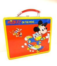 VINTAGE 1980'S METAL DISNEY MICKEY MOUSE LUNCH BOX