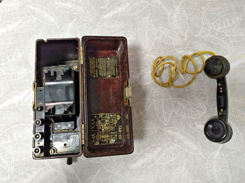 Vintage soviet field telephone - vintage,