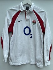 Vintage England Rugby Shirt Nike White Long Sleeve Womens 14-16 Large L