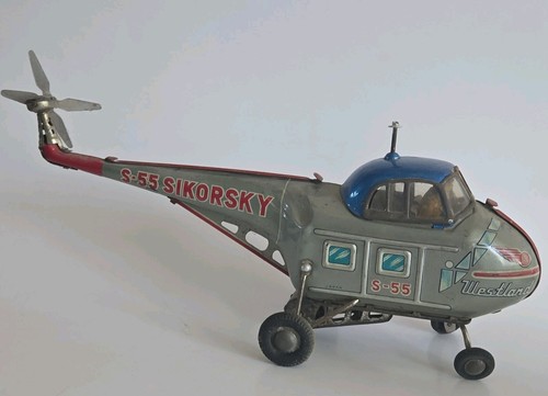 Vintage tin sikorsky 55 - tin,
