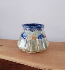 Beautiful Rare Royal Doulton Lambeth Octagonal Art Nouveau  Small Vase / Planter