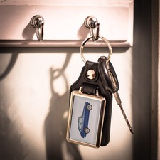 Retro Leather Look Key Ring -