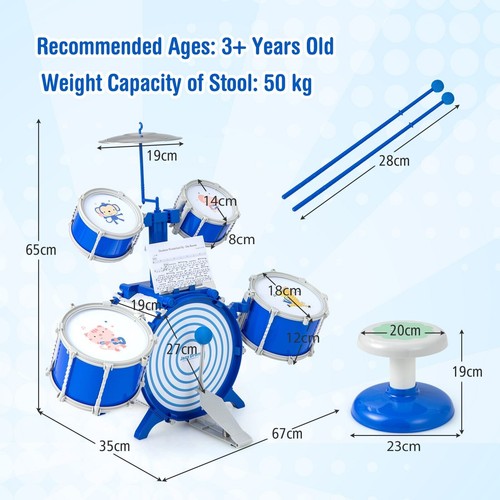Kids drum kit stool jazz - drum,