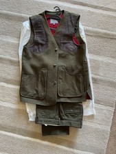 Rutland Men’s Tweed Shooting Waistcoat XL& Matching Trouser Size38 Dry Cleaned