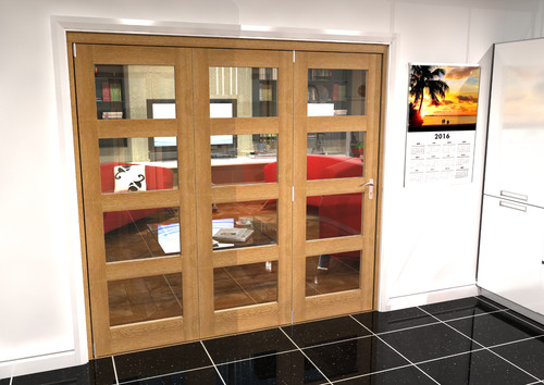 Internal bifold doors oak - internal,