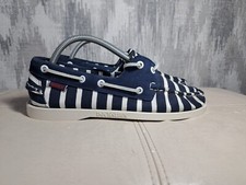 Womans Sebago Docksides Spinnaker Deck Boat Shoe Blue/White Stripe Size Uk 7.5
