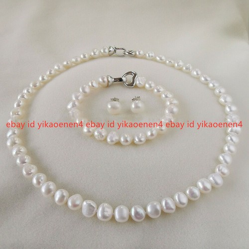 Natural 9mm white - white, baroque