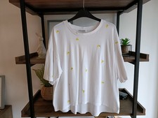 LADIES LEMON PRINT WHITE BOXY