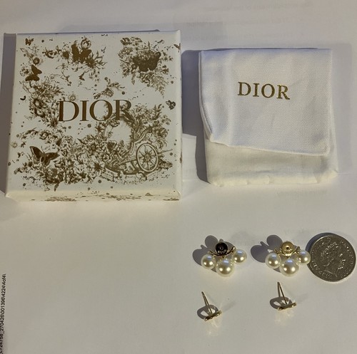 Dior faux pearl earrings - pearl,