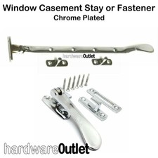 10" POLISHED CHROME Window Casement Stay or 4" Casement fastener Timber Wooden
