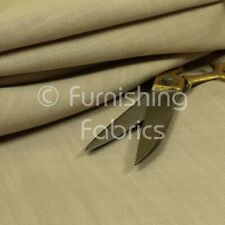 Hard Wearing Poly Cotton Material Flat Weave Plain Upholstery Fabric In Beige