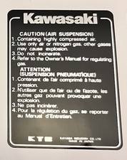 KAWASAKI GPZ1100B1 GPZ1100B2 CAUTION AIR SUSPENSION FORK LEG WARNING DECAL 