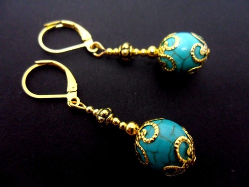 Pair gold plated dangly - pair,