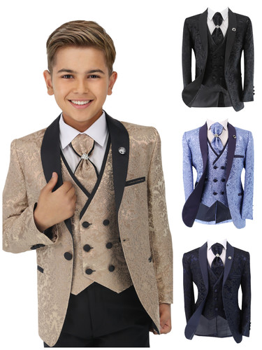 Boys floral jacquard tuxedo - boys,