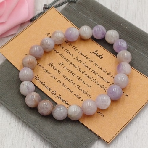Lavender jade bracelet stretch - lavender,