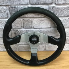 Genuine Momo Champion 350mm black leather steering wheel. Classic retro. 7D