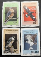 Grenadines Of St Vincent 1986 Birds of Prey MNH Specimen stamps SG495 - 498