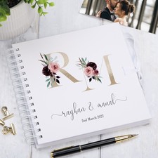 personalised Initials Wedding Scrapbook Photo Album Guest Book For Couple
