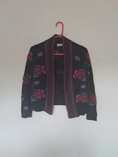 Indigo floral knit - floral, cardigan