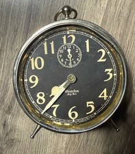 Vintage 1920s Westclock Big Ben Wind Up Nickel Alarm Clock Antique