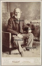 CABINET CARD MAN CORDUROY PANTS WALTER SMITH SPALDING ALBUM BOOK ANTIQUE PHOTO