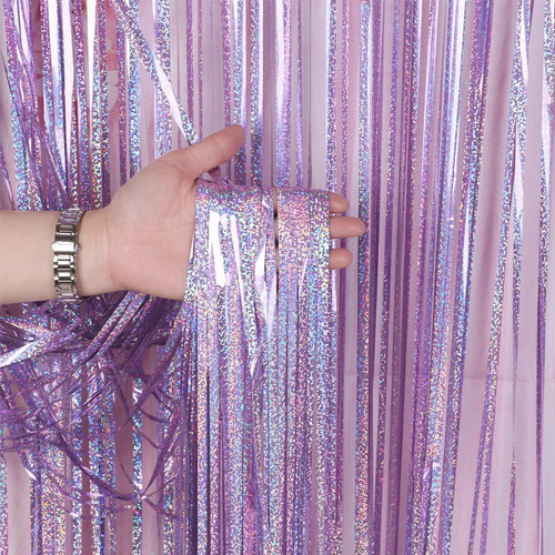 Foil fringe curtain backdrop - fringe,