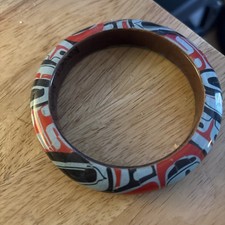 Raven Moon Bangle Bracelet By Haida Indigenous Artist Gordon White