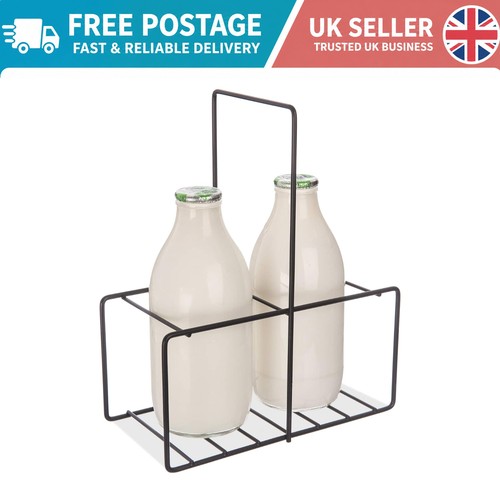Vintage metal milk bottle - metal, &