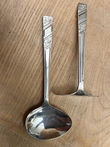 Silver plated baby spoon - silver,
