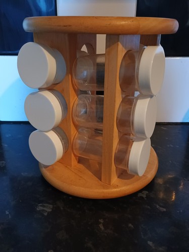 Spice rack wooden holds twelve - spice,