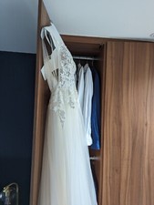 sincerity wedding dress justin alexander size 8 ivory/nude