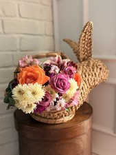 Vintage Weaved Wicker Rabbit