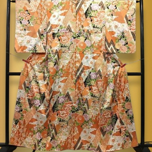 Japanese komon kimono silk - kimono,