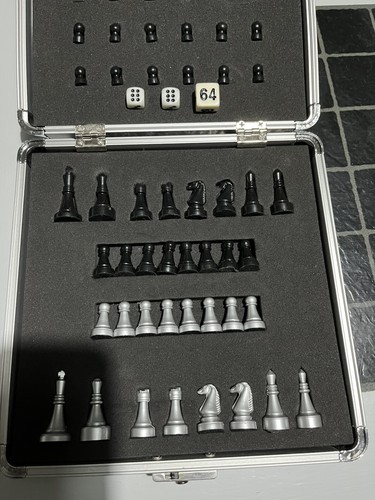Brushed metal chess and - brushed,