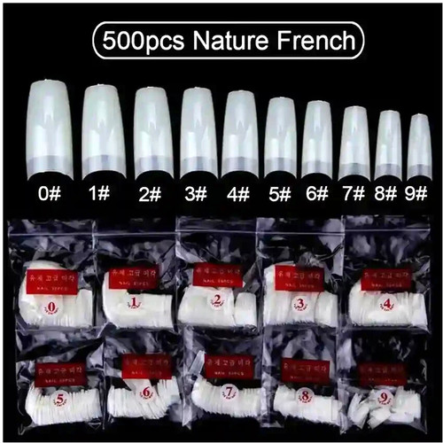 500 natural false nail - natural,