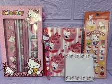 HELLO KITTY  Sanrio B6 Notebook Stationary Set Gel Pen Stickers Memo Bundle