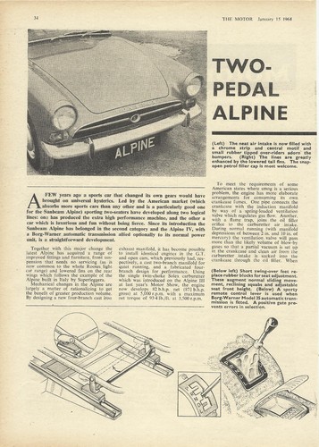 Sunbeam alpine series - sunbeam,