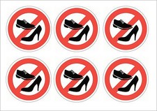 PACK OF 6 NO SHOES stickers -