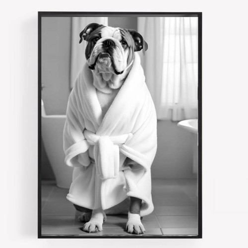 Funny bathroom english bulldog - funny,