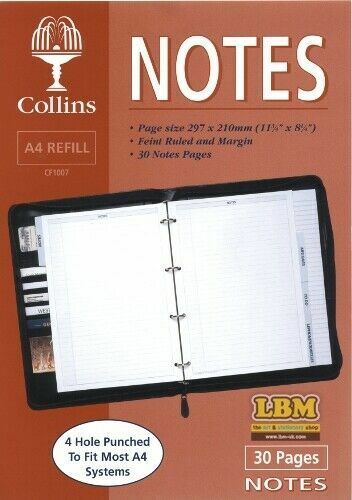 Collins organiser lined - a4,