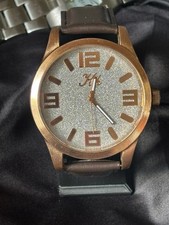 Large Faced Rose Gold Coloured Ladies Quartz Watch New Battery