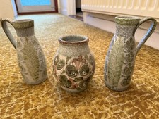 Vintage Glyn Colledge Bourne Denby Jug. Signed Mid Century Leaf Pattern