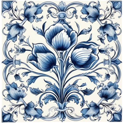 Delft tile stickers 48x - delft,