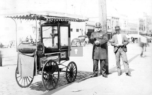 Popcorn cart wagon police - cart,